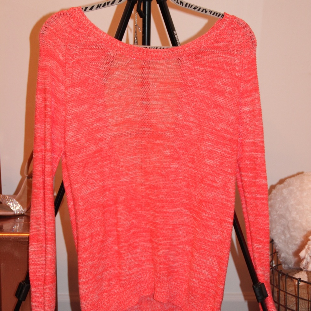 Pink Open Back Sweater